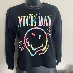 SmileyWorld Black Multicolor Kids Sweatshirt